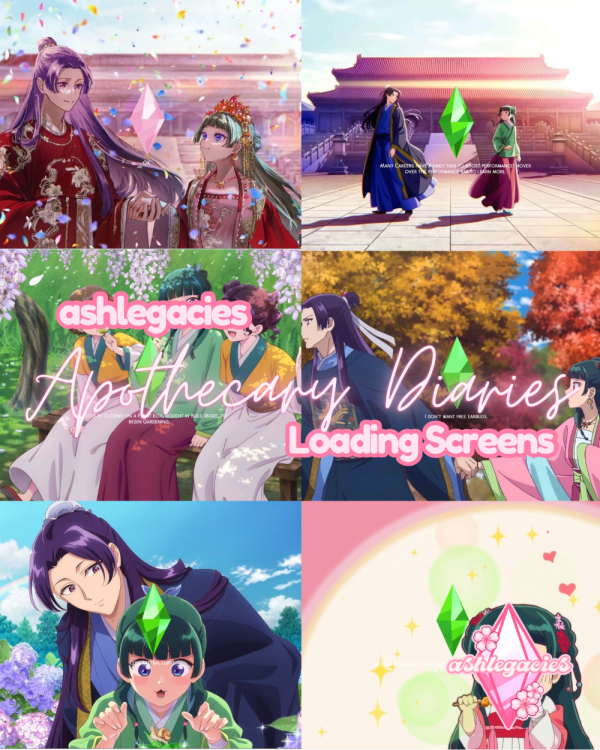 Maxis Match Apothecary Diaries Loading Screens by ashlegacies - The Sims 4 Custom Content