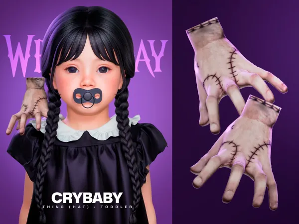 Alpha CRYBABY Thing (Wednesday) I Toddler (Wandinha) - The Sims 4 Custom Content
