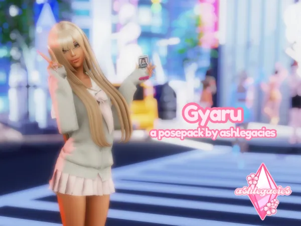 Mix Gyaru posepack - The Sims 4 Custom Content