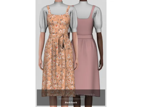 Alpha Wild Flowers Layered Dress - The Sims 4 Custom Content