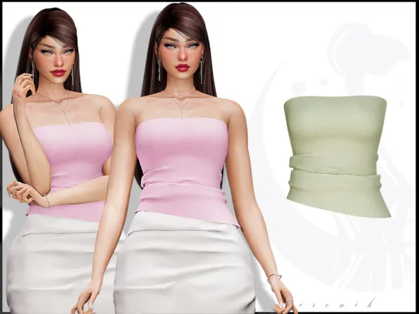 Alpha [Set] Elegance Strapless Top by _ironik_ - The Sims 4 Custom Content