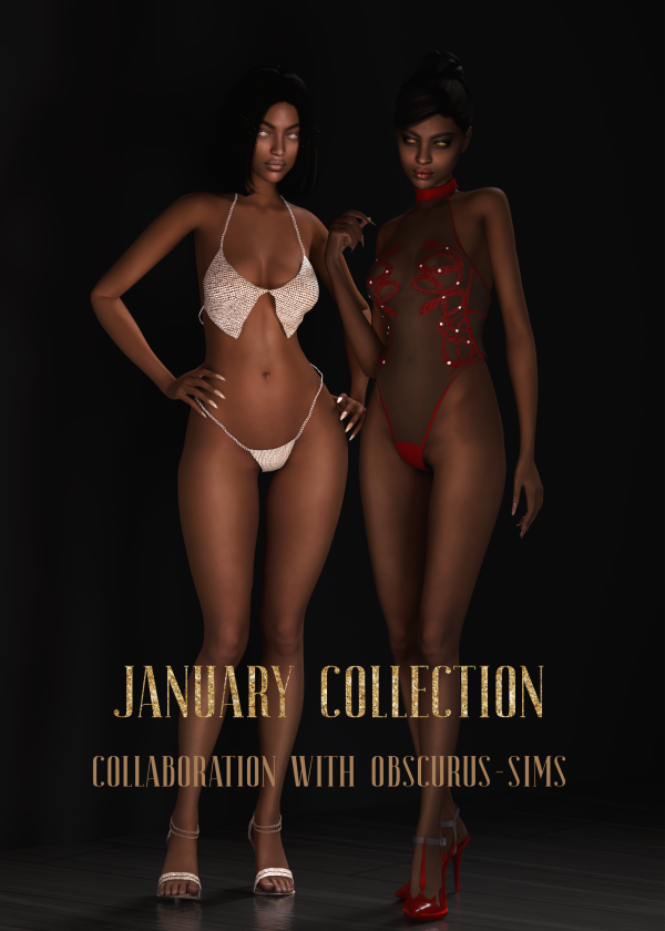 Alpha January Collection Lingerie Set 07 by simsfinds - The Sims 4 Custom Content