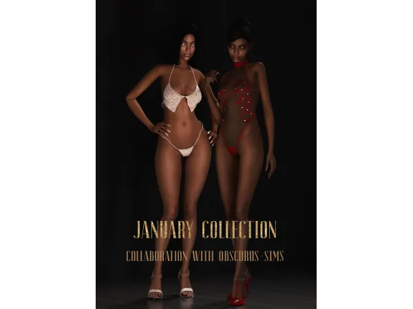 Alpha January Collection Lingerie Set 07 by astya96 - The Sims 4 Custom Content