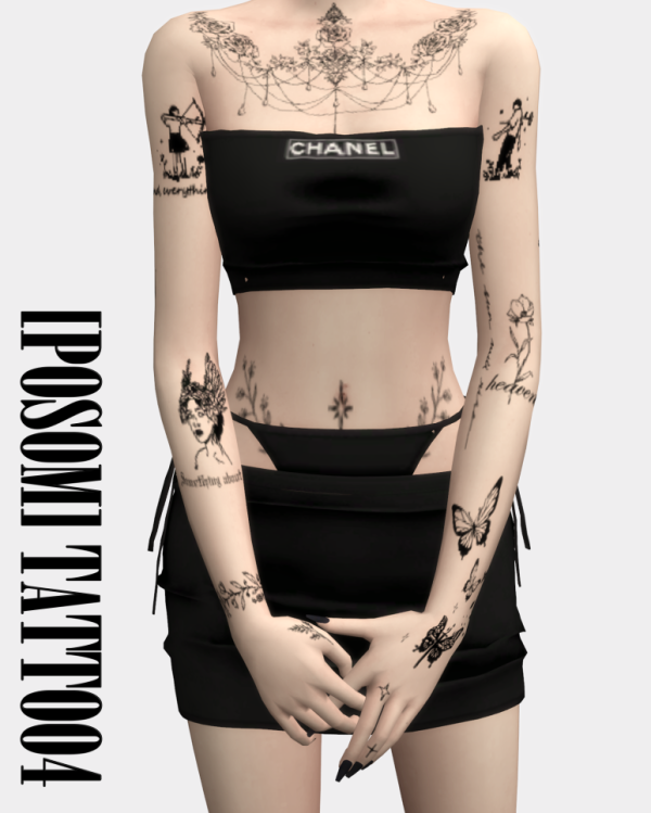 Mix [posom] tattoo 4 by simsfinds - The Sims 4 Custom Content