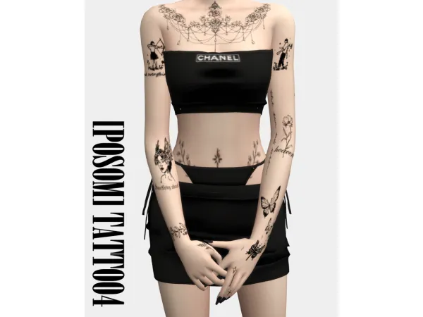 Mix [posom] tattoo 4 - The Sims 4 Custom Content