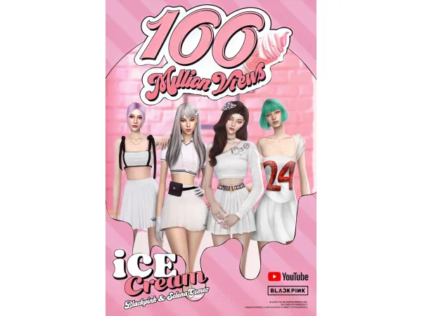Mix Roselipa BlackPink Ice Cream Pose pack - The Sims 4 Custom Content