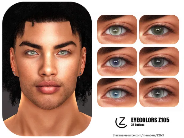 Alpha EYECOLORS Z105 by ZENX - The Sims 4 Custom Content