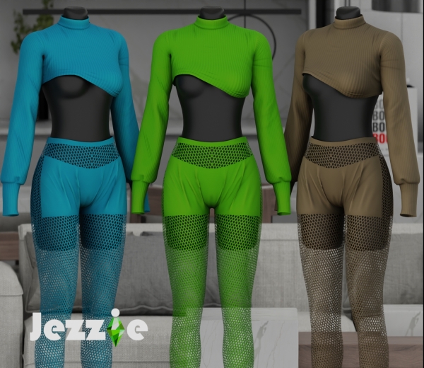 Alpha JEZZIETS4 NOLA OUTFIT SWEATER AND SHORT ( gift ) by jezziets4 - The Sims 4 Custom Content