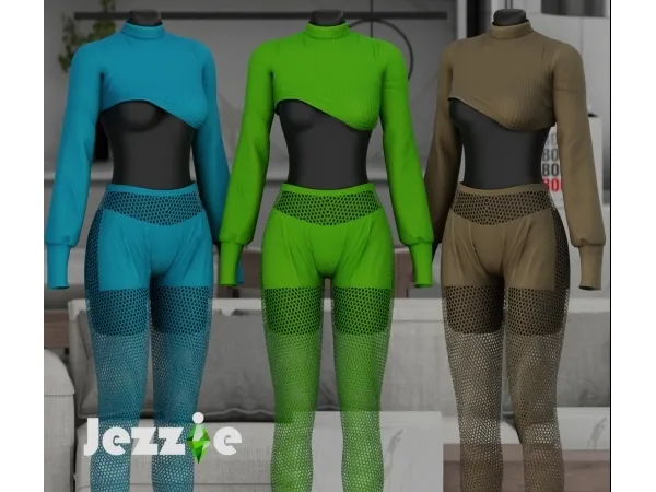 Alpha JEZZIETS4 NOLA OUTFIT SWEATER AND SHORT ( gift ) - The Sims 4 Custom Content