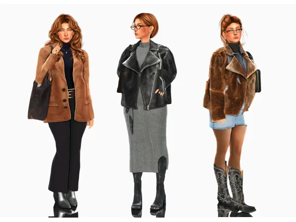 Alpha Casual office wear for Winter by wannabe - The Sims 4 Custom Content