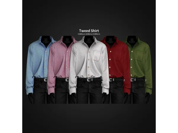 Alpha Tweed Shirt by gorillax3 - The Sims 4 Custom Content