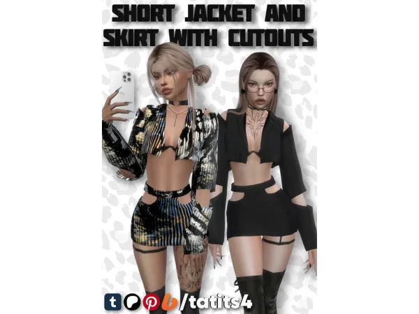 Maxis Match Short jacket and skirt with cutouts by tatits4 - The Sims 4 Custom Content