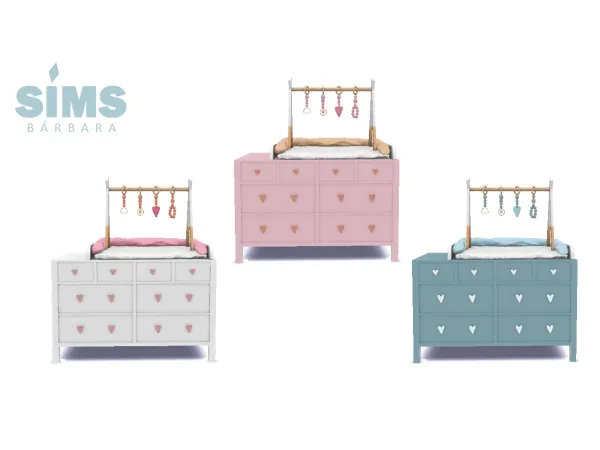 Mix Barbara Sims HYDRA Boho Changing Table Recolors by BarbaraSims - The Sims 4 Custom Content