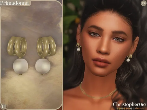 Alpha Primadonna Earrings Christopher067 - The Sims 4 Custom Content