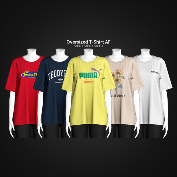 Alpha Oversized T Shirt AF by simsfinds - The Sims 4 Custom Content
