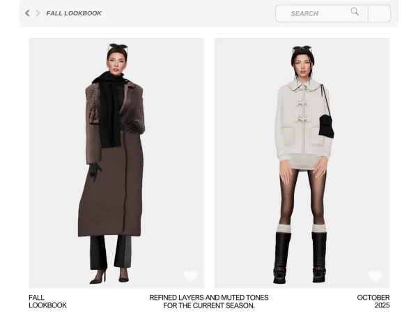 Mix FALL LOOKBOOK by pixelglam - The Sims 4 Custom Content