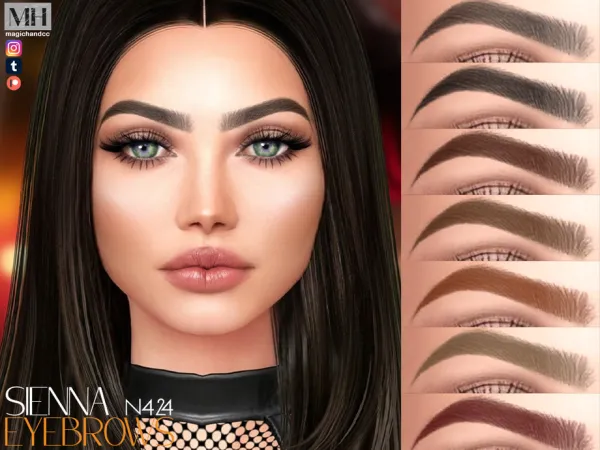 Alpha Sienna Eyebrows N424 - The Sims 4 Custom Content