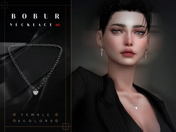 Alpha Chain Necklace with pendant - The Sims 4 Custom Content