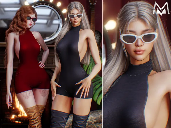 Alpha Silent Flame Set Sunglasses - The Sims 4 Custom Content
