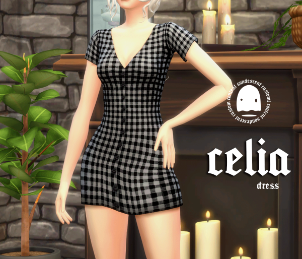 Maxis Match celia dress by simsfinds - The Sims 4 Custom Content