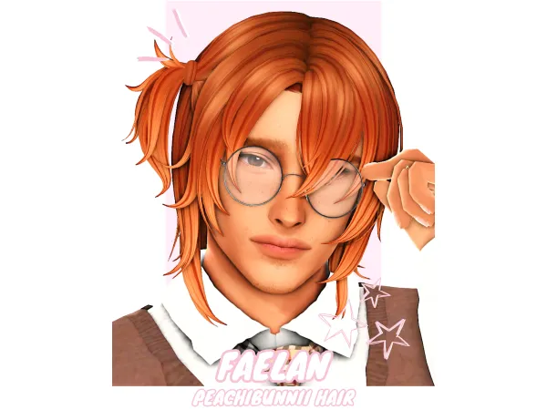 Sims 4 Faelan Hair by Peachibunnii