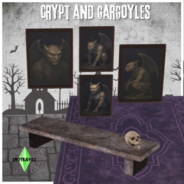 Alpha Crypt Gargoyles by simsfinds - The Sims 4 Custom Content