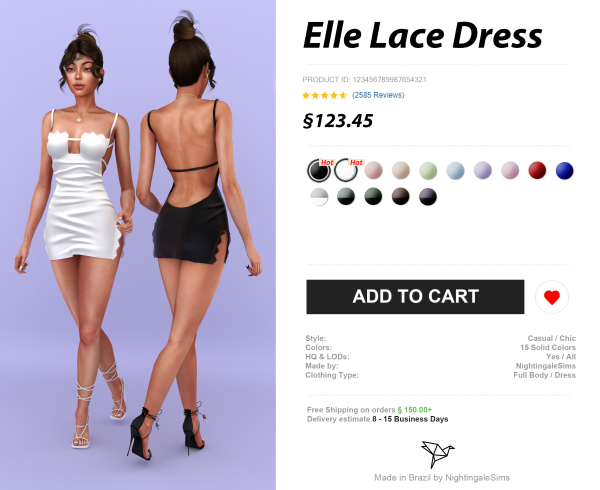 Alpha Elle Lace Dress for Early Access by simsfinds - The Sims 4 Custom Content