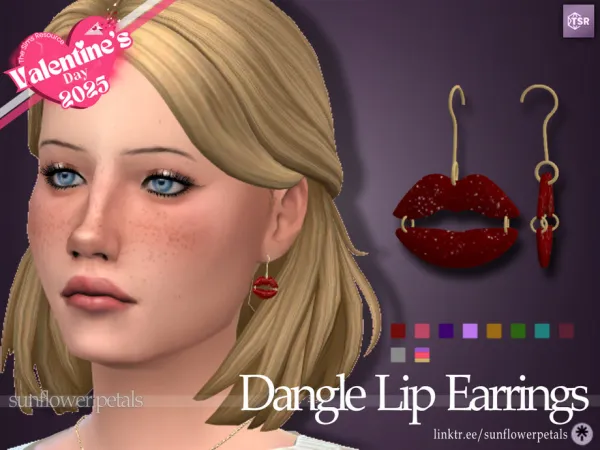 Mix Dangle Lip Earrings - The Sims 4 Custom Content