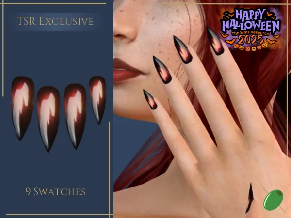 Alpha Hellish Nails - The Sims 4 Custom Content