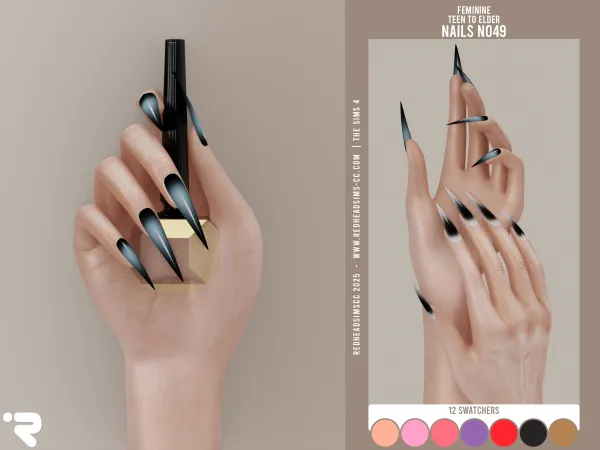 Alpha AF NAILS N049 - The Sims 4 Custom Content