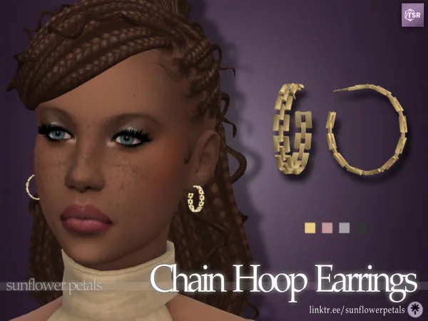 Mix Chain Hoop Earrings - The Sims 4 Custom Content