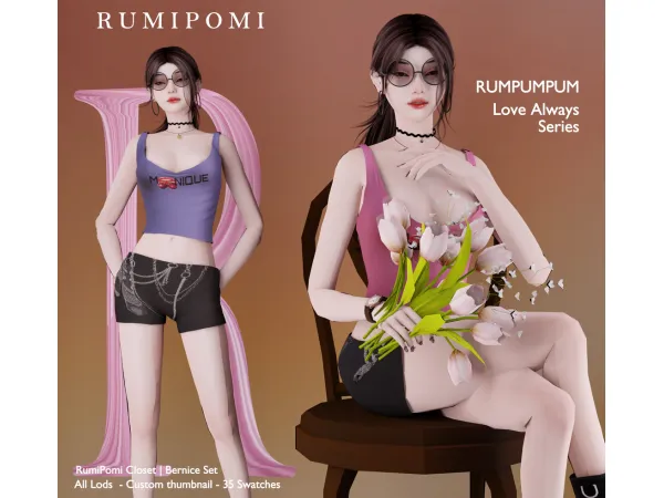 Alpha Rumpumpum_Bernice Set - The Sims 4 Custom Content