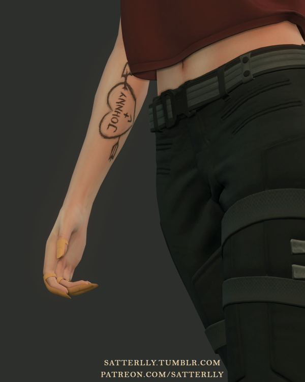 Mix Cyberpunk 2077 V's right arm tattoos by simsfinds - The Sims 4 Custom Content