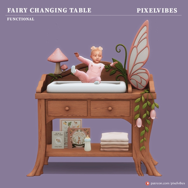 Mix Fairy Changing Table by pixelvibes - The Sims 4 Custom Content