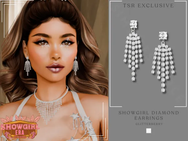 Alpha Showgirl Diamond Earrings - The Sims 4 Custom Content