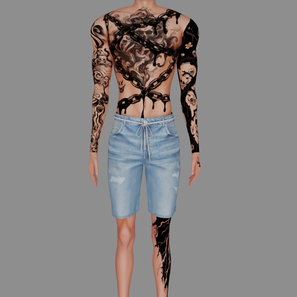 Mix Male tattoo 47 by simmer_creator - The Sims 4 Custom Content