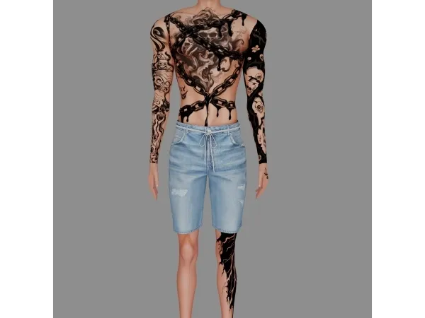Mix Male tattoo 47 - The Sims 4 Custom Content