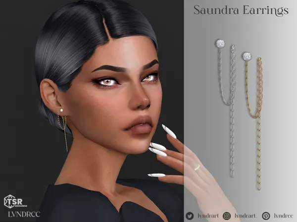 Alpha Saundra Earrings - The Sims 4 Custom Content