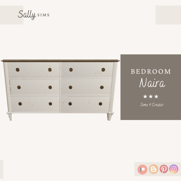 Alpha Naira Chest of Drawers by sally4sims - The Sims 4 Custom Content