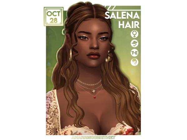 Maxis Match Salena Hair by aharris00britney - The Sims 4 Custom Content