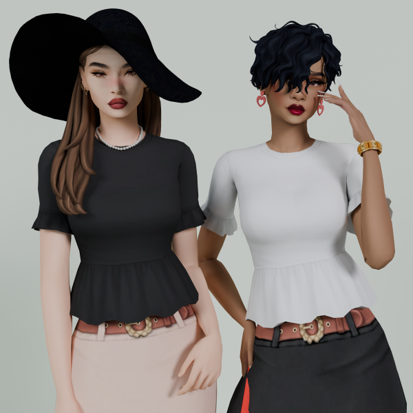 Maxis Match L Peplum by simsfinds - The Sims 4 Custom Content