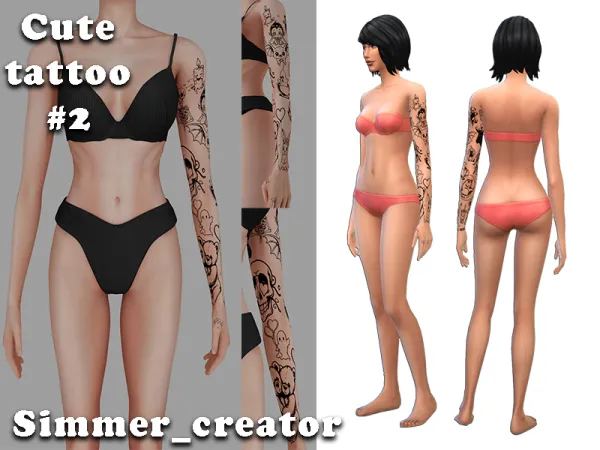 Mix Cute tattoo 2 - The Sims 4 Custom Content