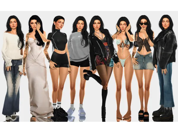Alpha Jade Martens Lookbook by wannabe - The Sims 4 Custom Content