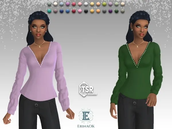 Mix ErinAOK Womens Top 100525 - The Sims 4 Custom Content
