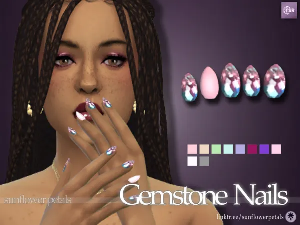 Mix Gemstone Nails - The Sims 4 Custom Content