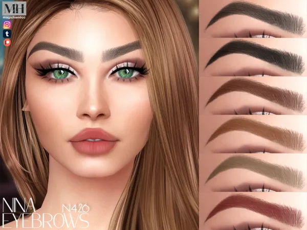 Alpha Nina Eyebrows N426 by magichandcc - The Sims 4 Custom Content