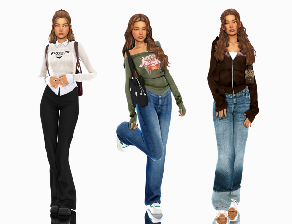 Alpha Back to School looks by simsfinds - The Sims 4 Custom Content