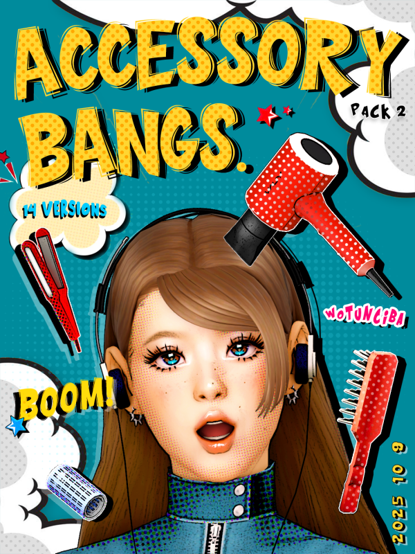 Maxis Match Accessory Bangs Pack 2 by simsfinds - The Sims 4 Custom Content