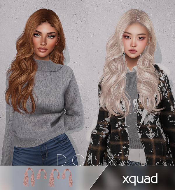 Alpha Doux XQuad Hairstyle by douxhair - The Sims 4 Custom Content