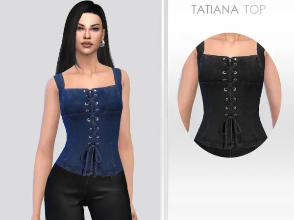 Alpha Tatiana Top by Puresim - The Sims 4 Custom Content